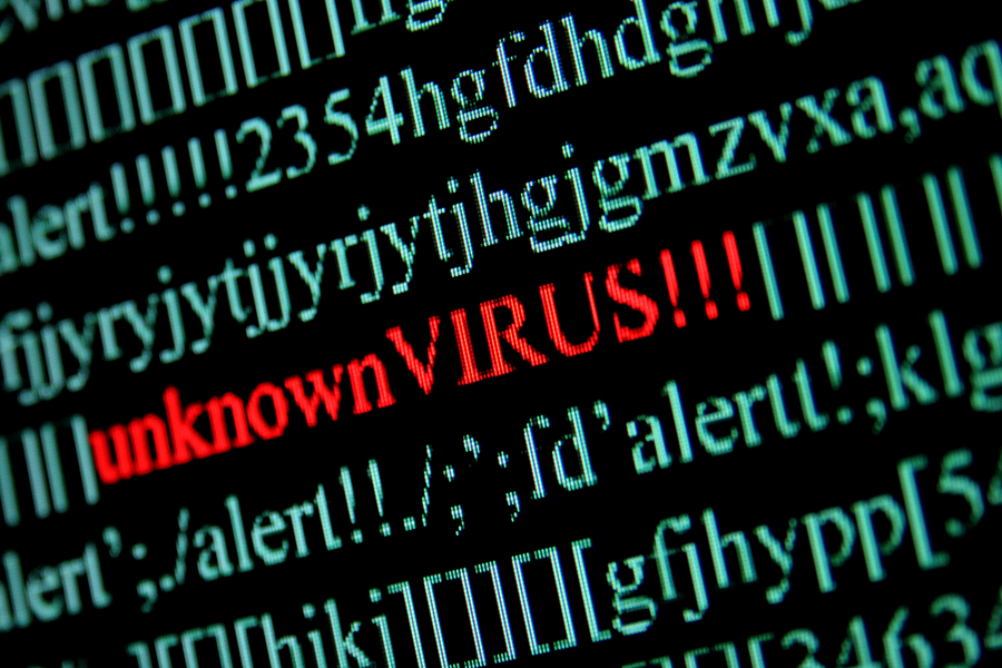 Antivirus software, virus security alert